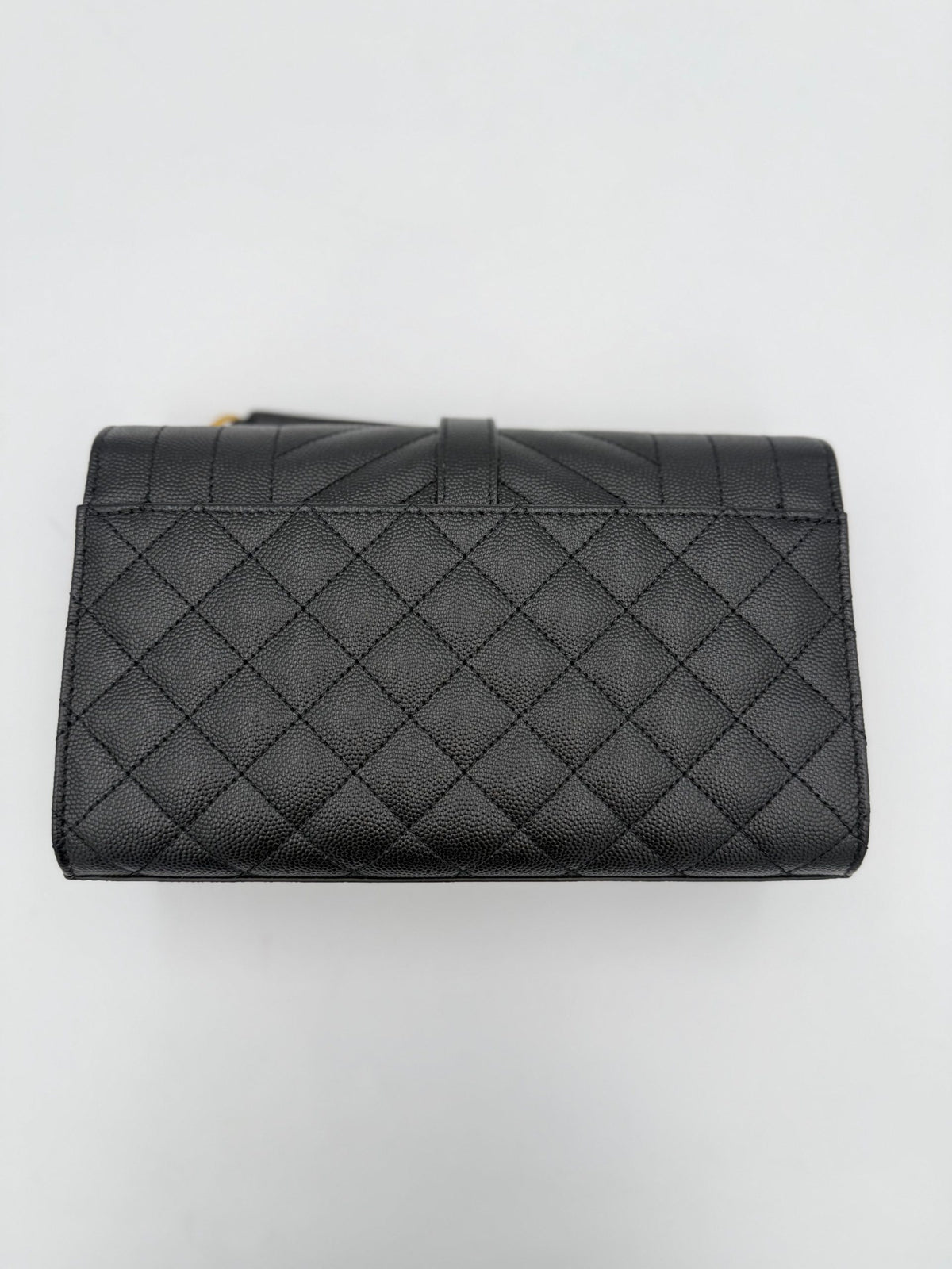Saint Laurent SAINT LAURENT ENVELOPE SMALL in Black Grained Leather Handbag