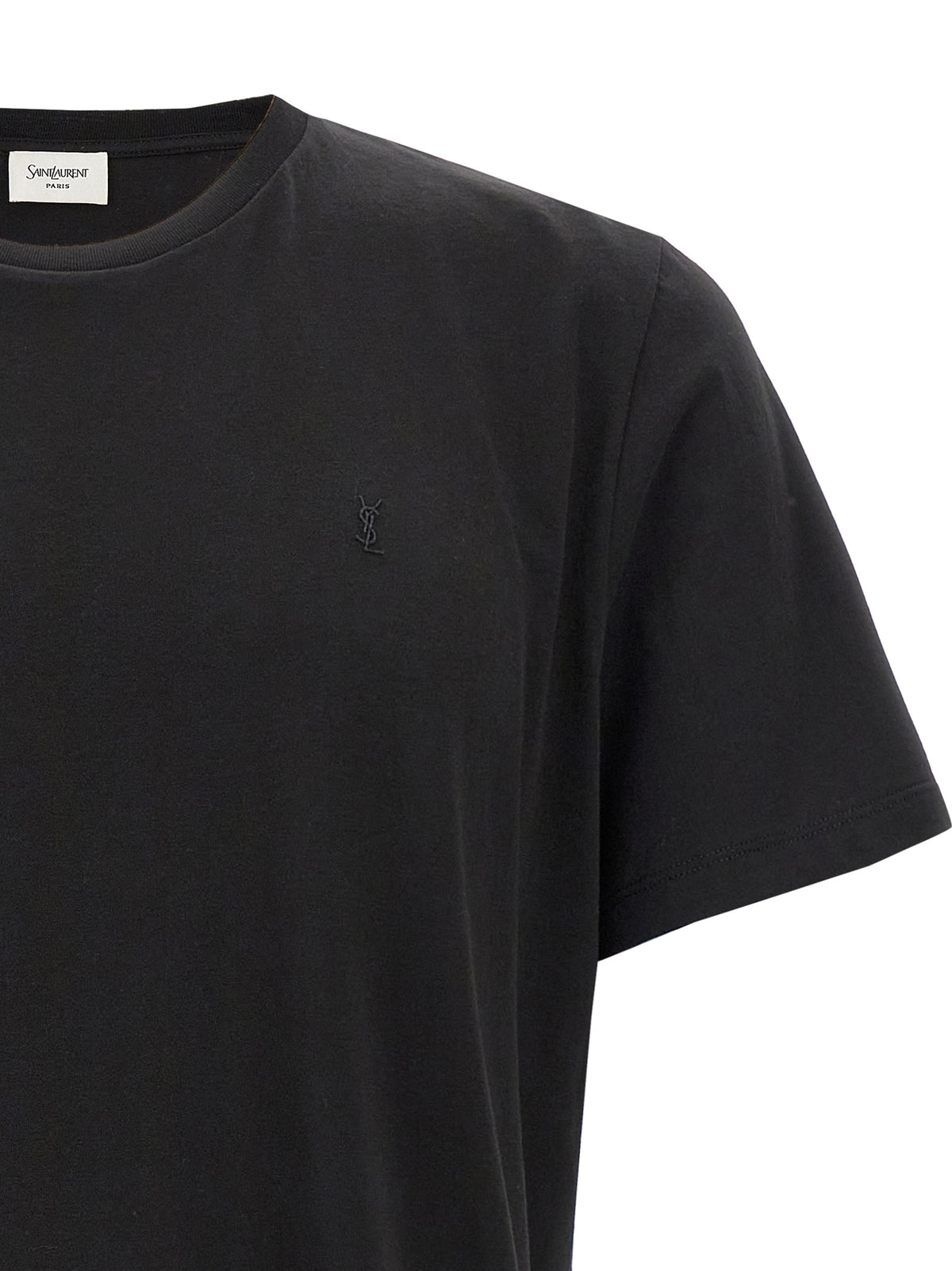 Saint Laurent Black Cotton T-Shirt