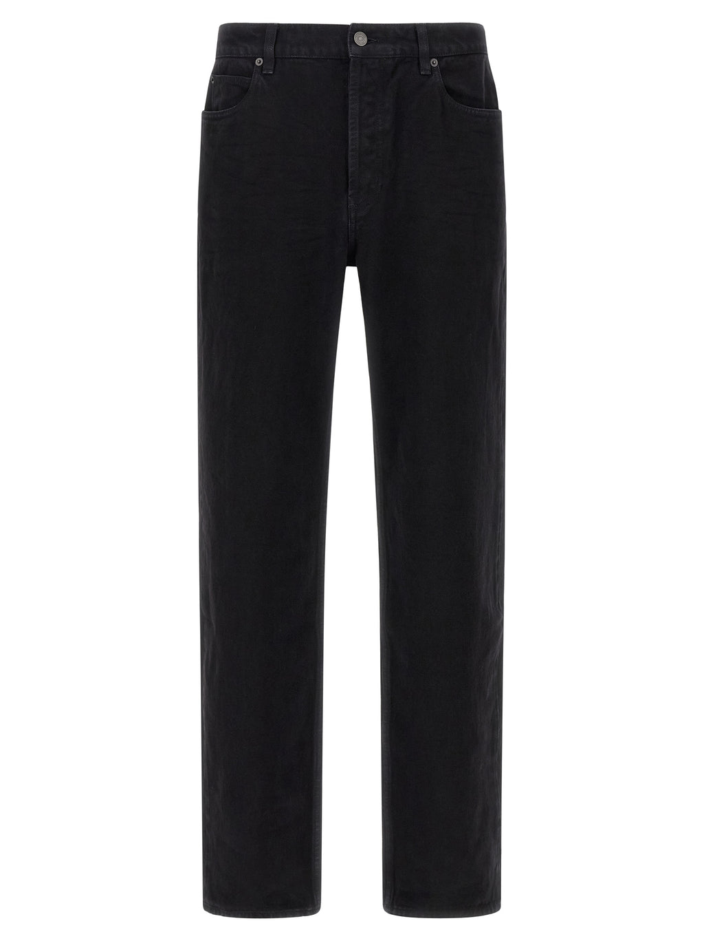Saint Laurent Black Cotton Straight-Leg Jeans