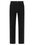 Saint Laurent Black Cotton Straight-Leg Jeans
