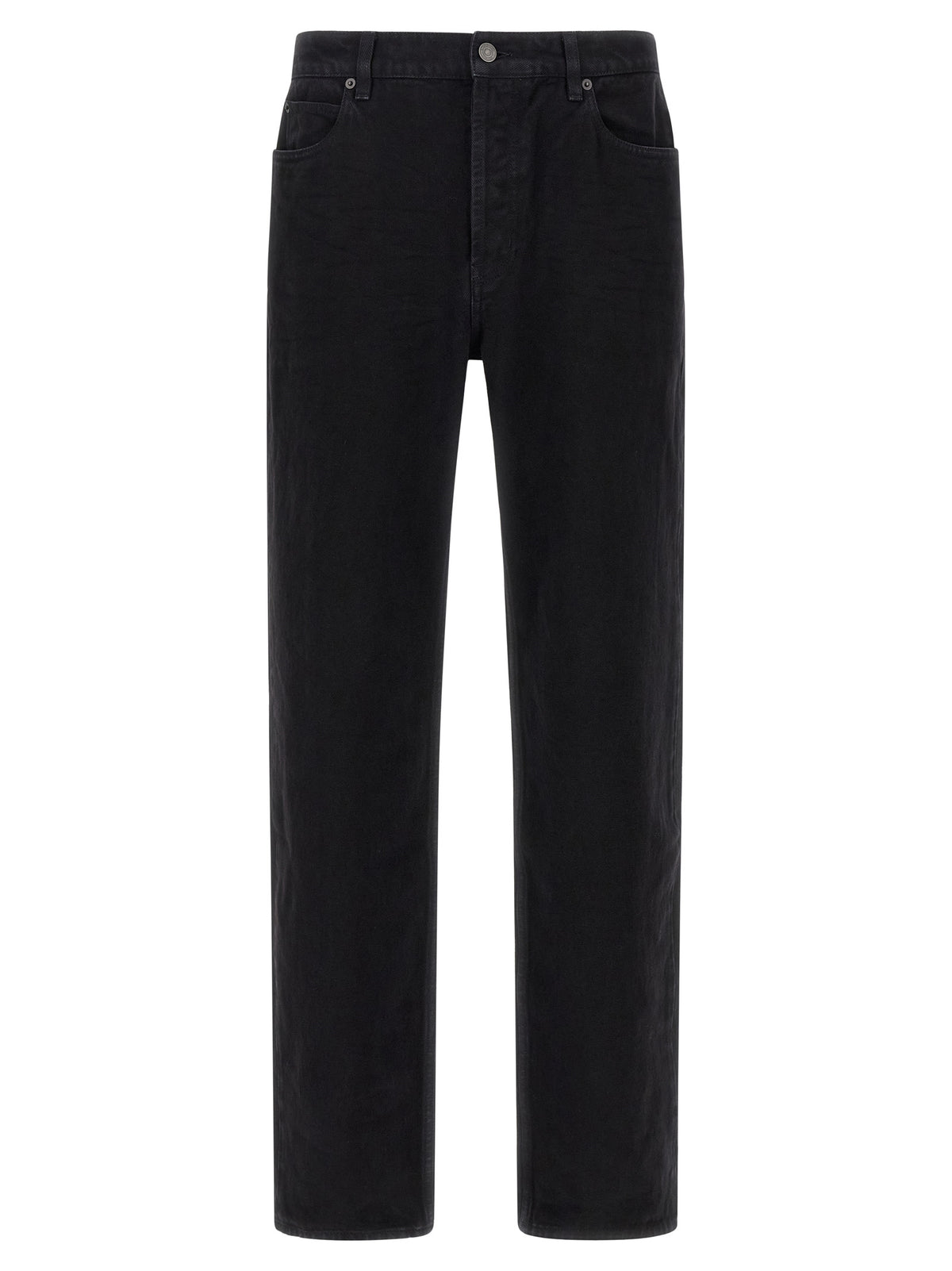 Saint Laurent Black Cotton Straight-Leg Jeans