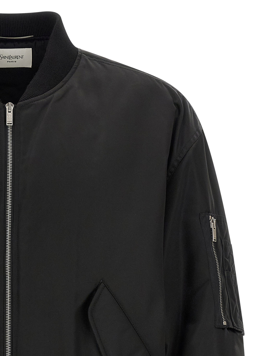 Saint Laurent Black Polyamide Bomber