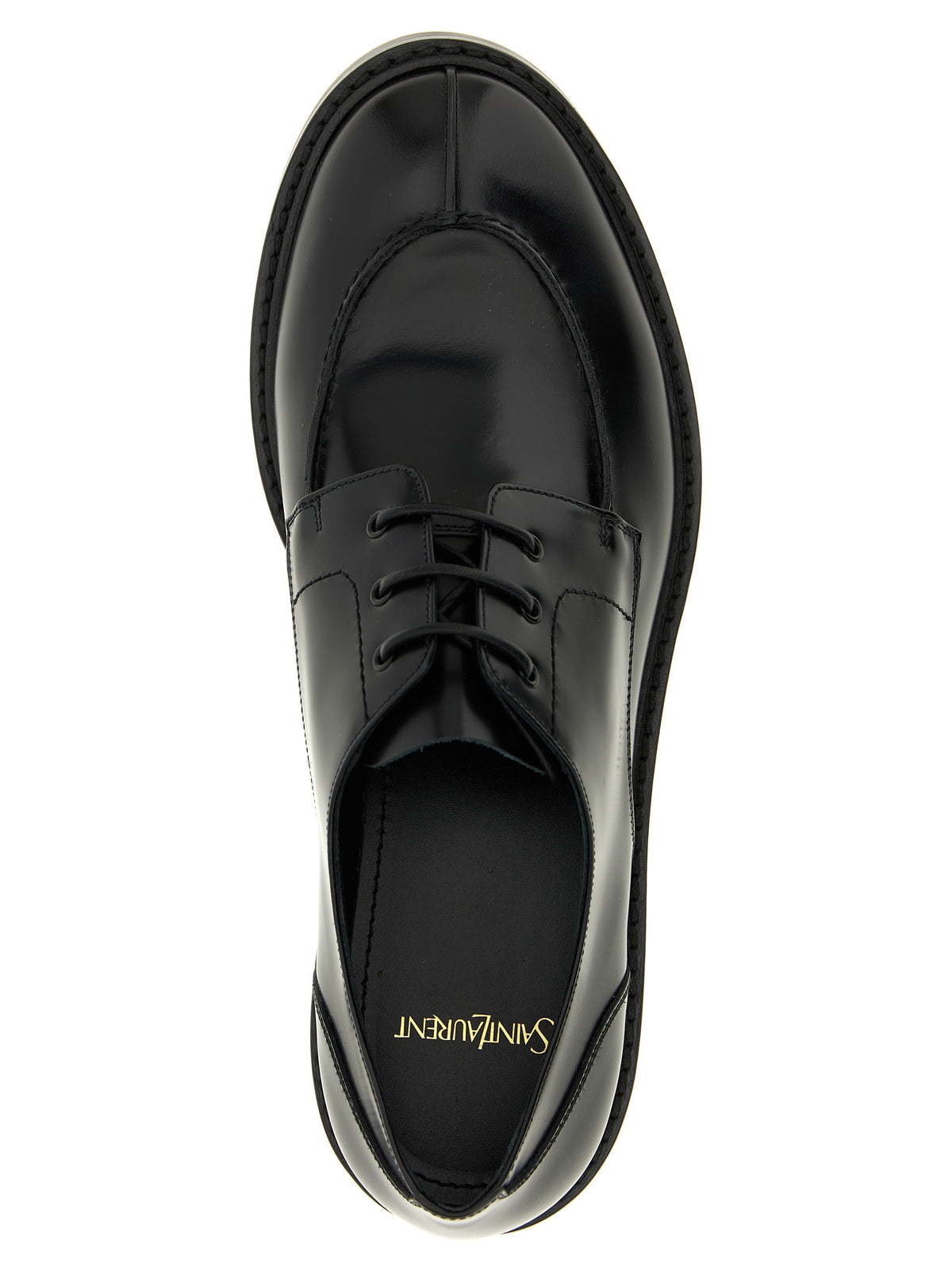 Saint Laurent Black Calfskin Oxfords And Derbies