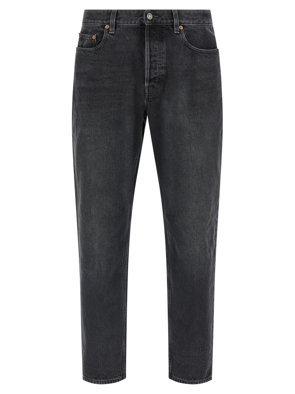 Saint Laurent Black Cotton Straight-Leg Jeans