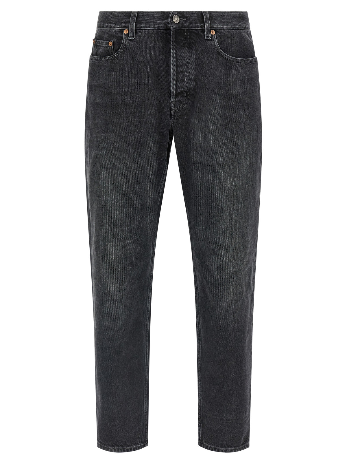 Saint Laurent Black Cotton Straight-Leg Jeans