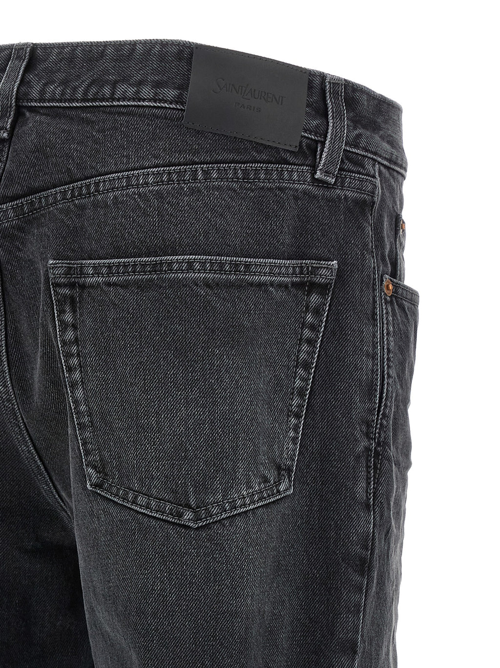Saint Laurent Black Cotton Straight-Leg Jeans