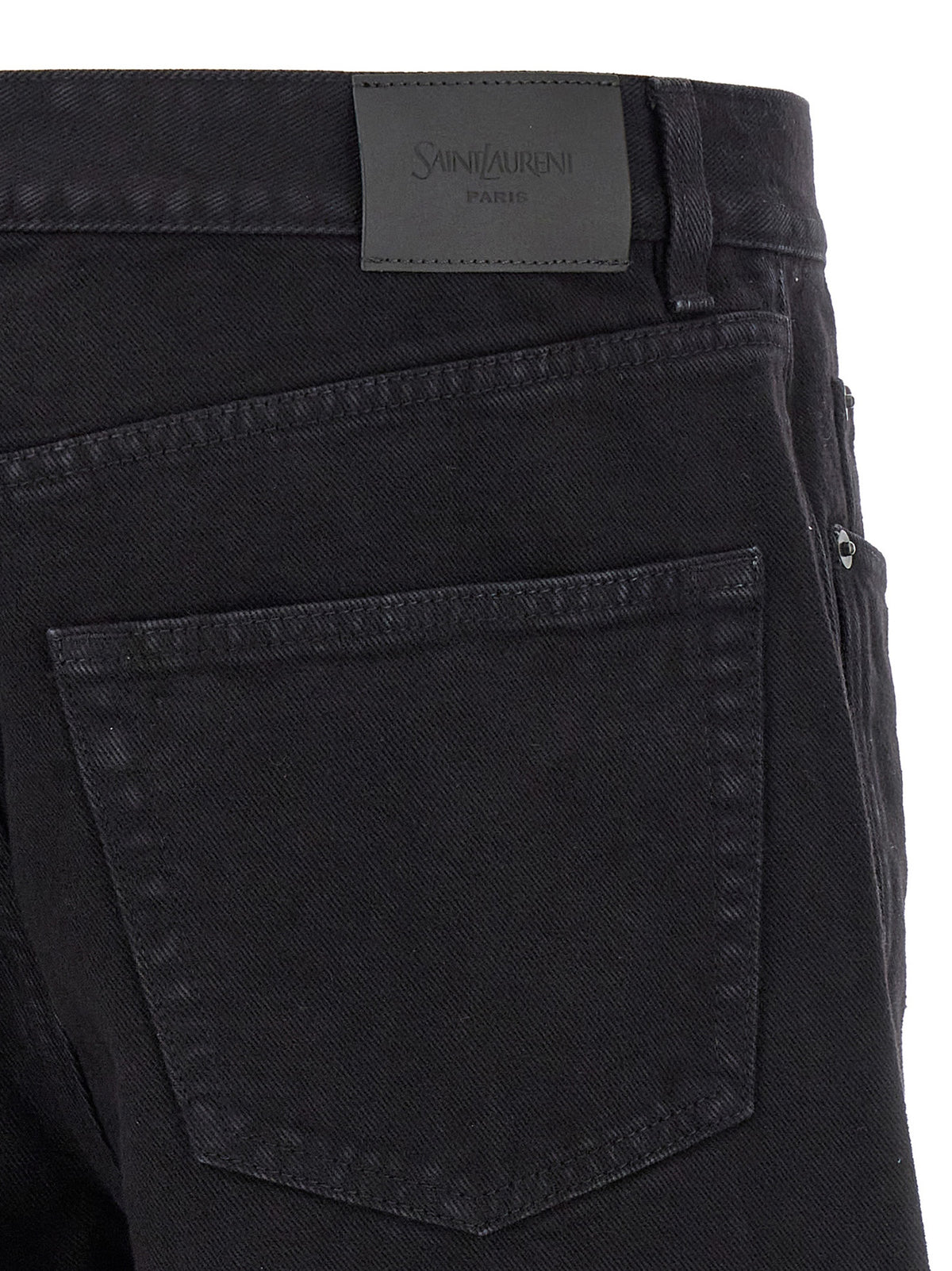 Saint Laurent Black Cotton Straight-Leg Jeans