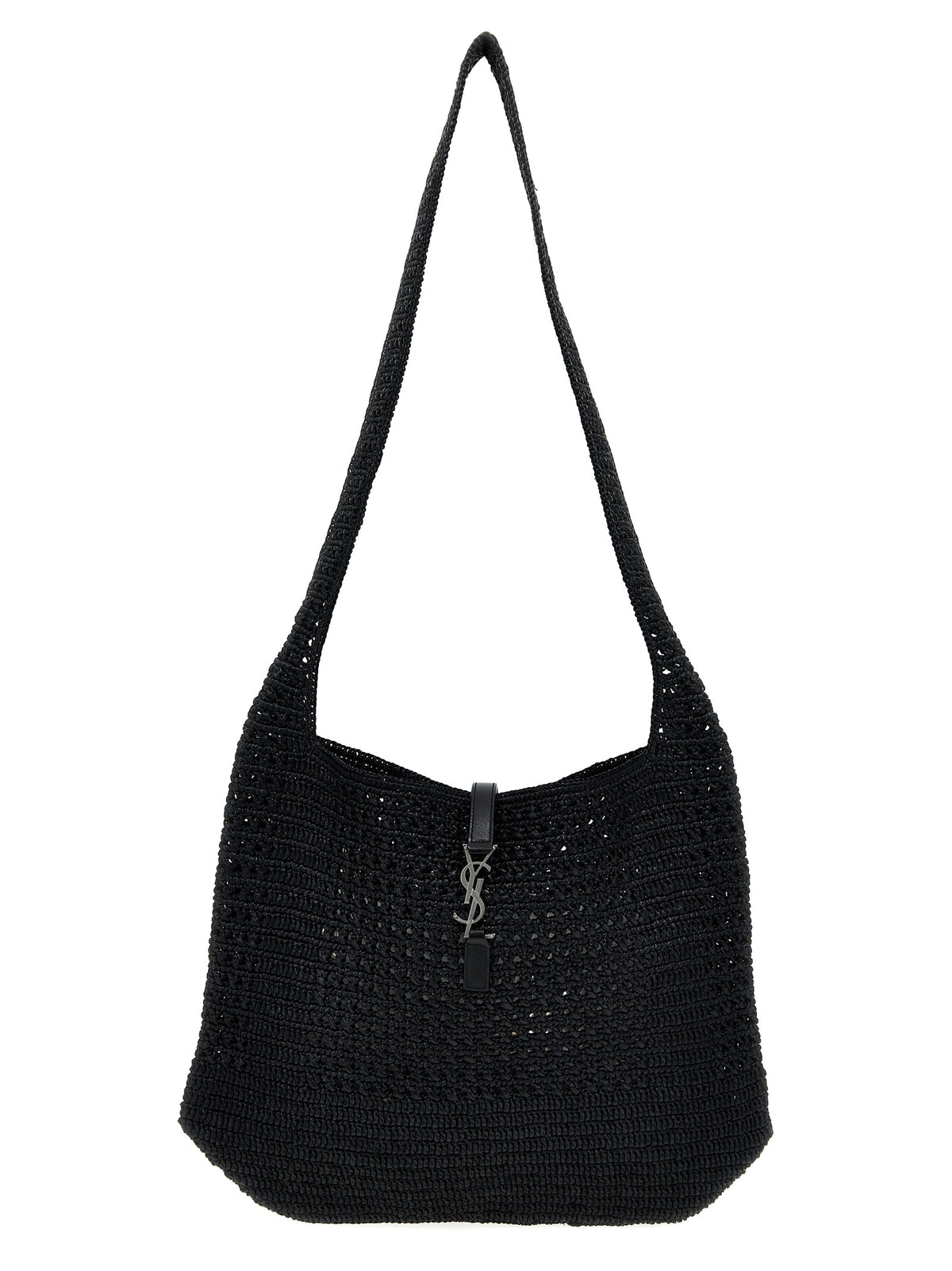 Saint Laurent Black Raffia Tote Bag