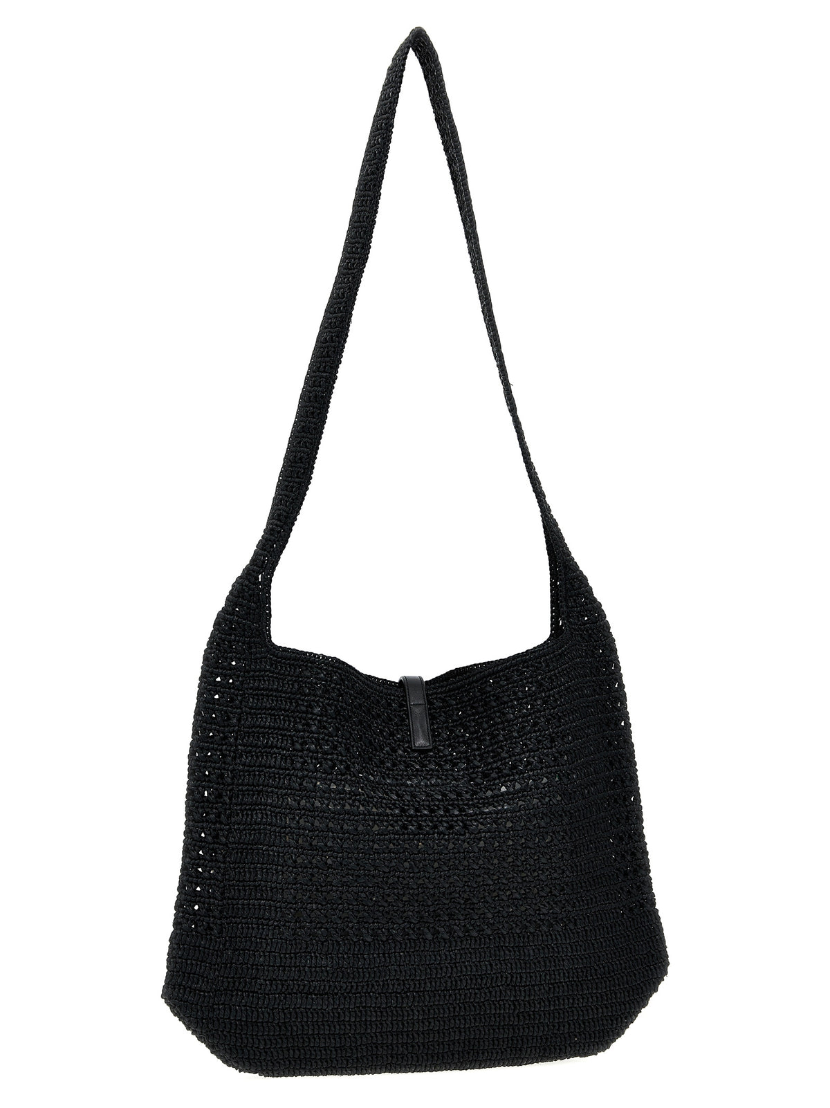 Saint Laurent Black Raffia Tote Bag