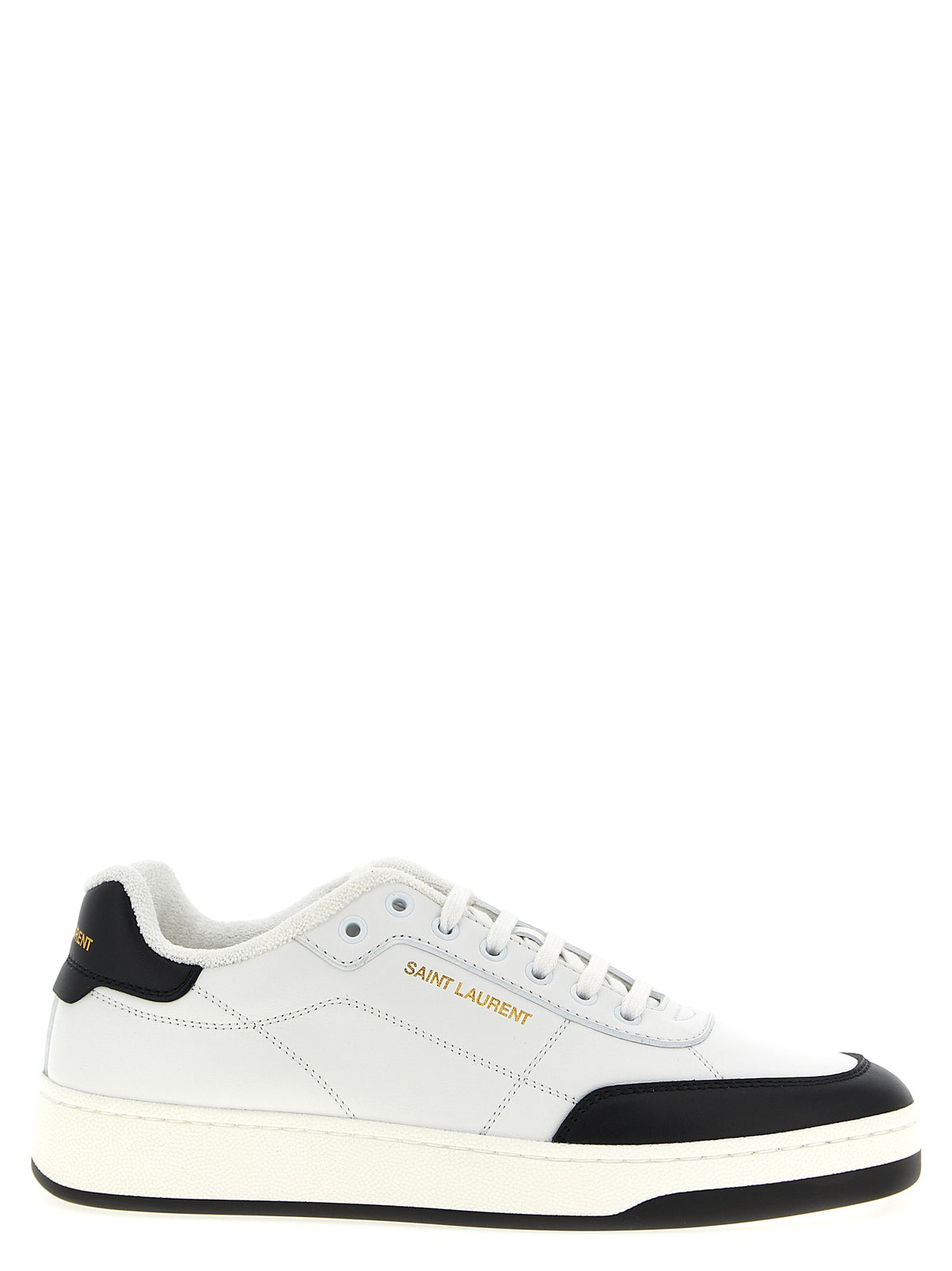 Saint Laurent Bicolor Calfskin Low Top Sneakers