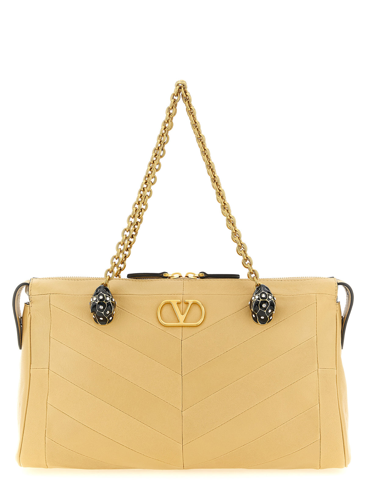 Valentino Garavani Beige Lamb Leather Shoulder Bag