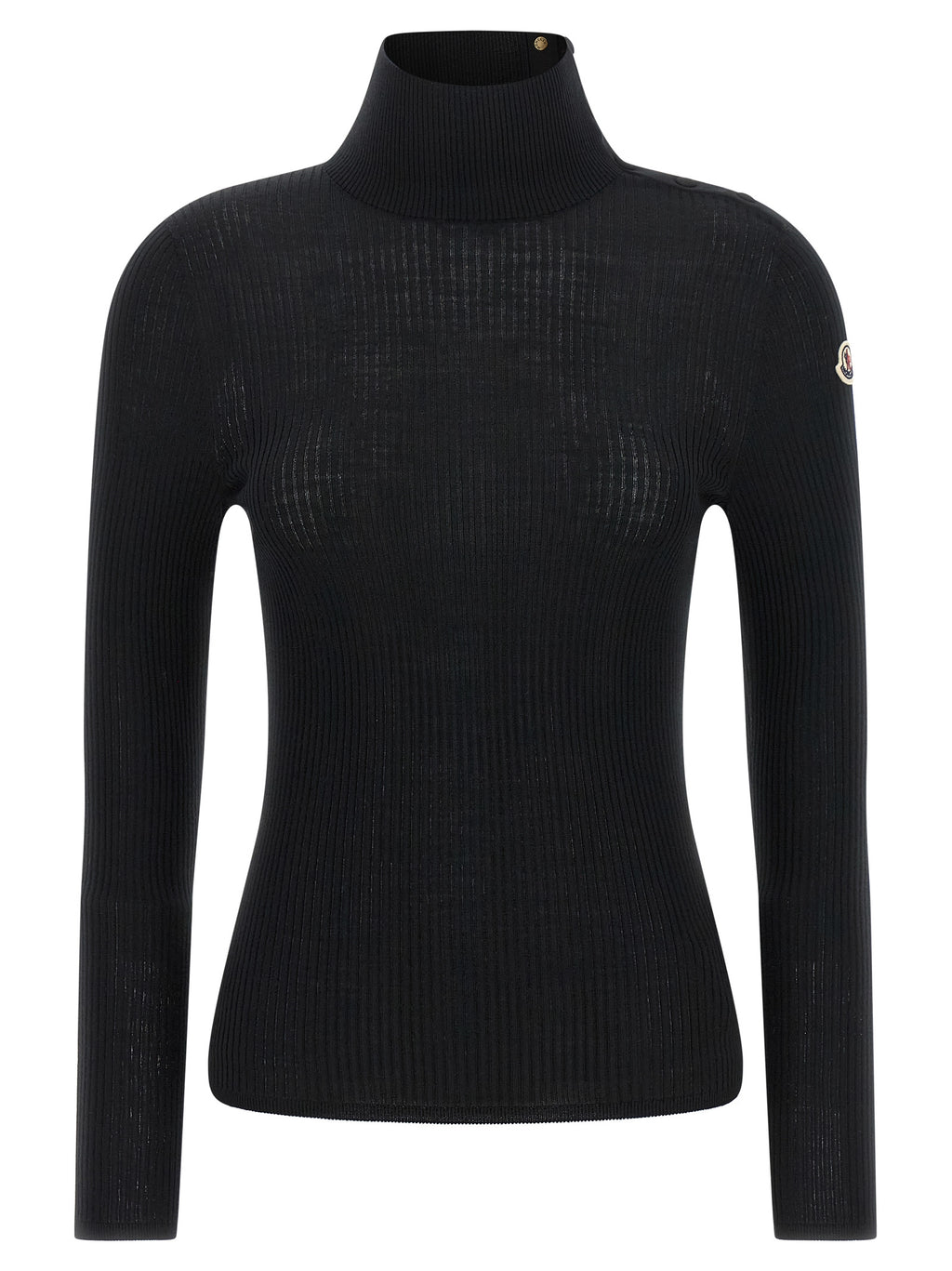 Moncler Black Virgin Wool Cardigan
