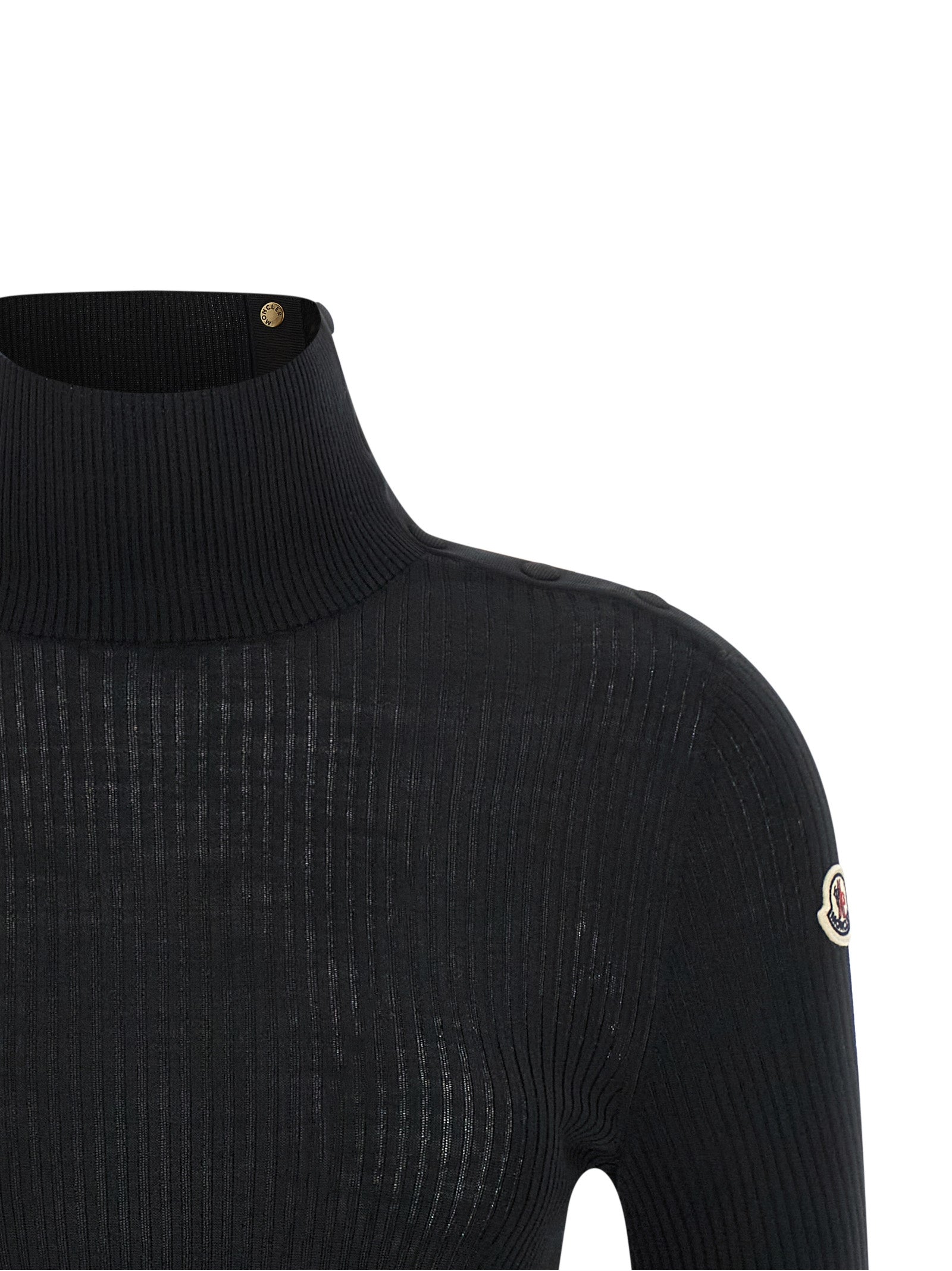 Moncler Black Virgin Wool Cardigan