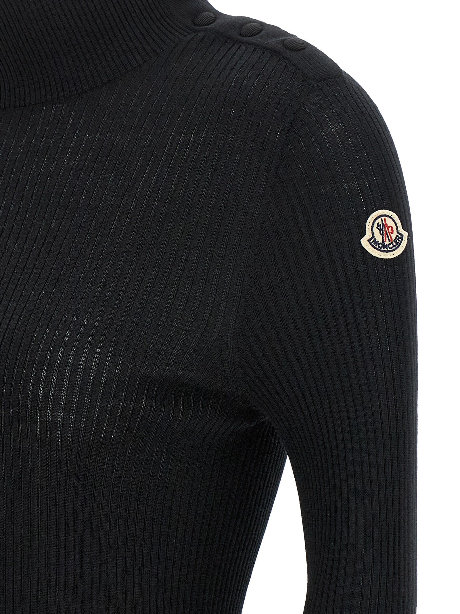 Moncler Black Virgin Wool Cardigan