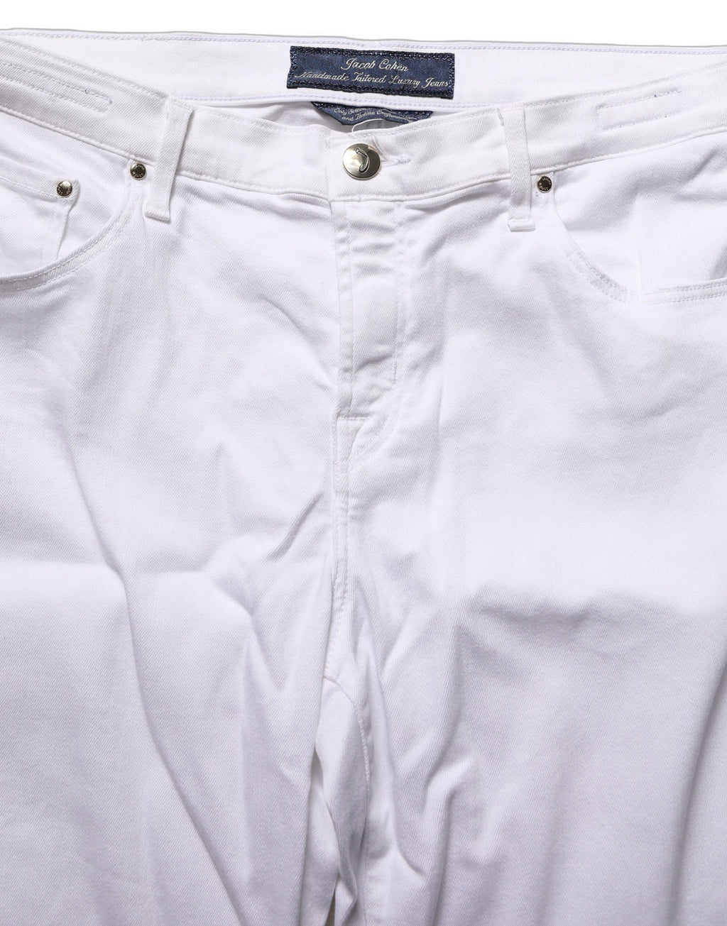 Jacob Cohen White Skinny Fit Mid Waist Men Denim Trouser Jeans