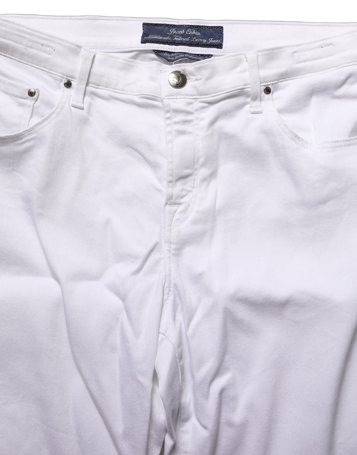 Jacob Cohen White Skinny Fit Mid Waist Men Denim Trouser Jeans