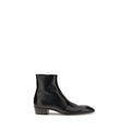 Saint Laurent Black Calf Leather Bos Taurus Ankle Boots